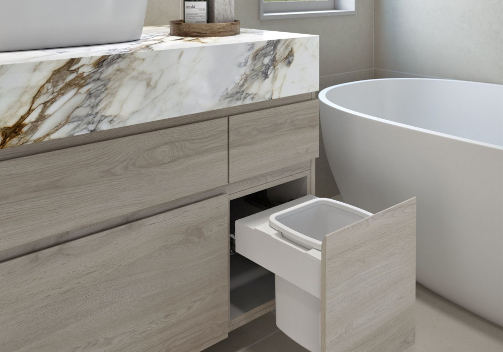 Concelo Bathroom Bin 1 x 13L Bucket — White