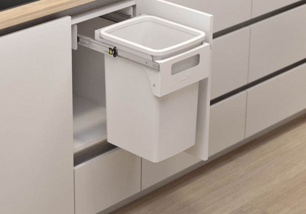 Hideaway Compact 1 x 20L Handle Pull — White
