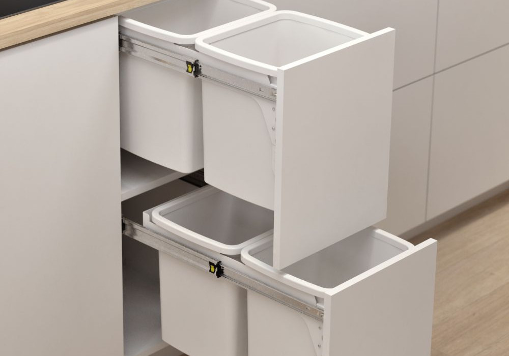 Hideaway Compact 2x 15L Door Pull — White