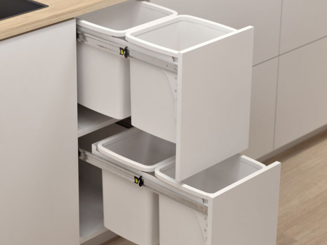 Hideaway Compact 2x 15L Door Pull — White