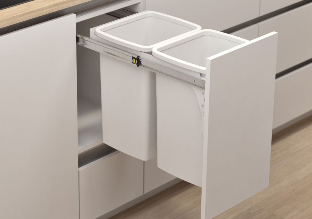 Hideaway Compact 2 x 20L Door Pull — White