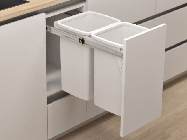 Hideaway Compact 2 x 20L Door Pull — White
