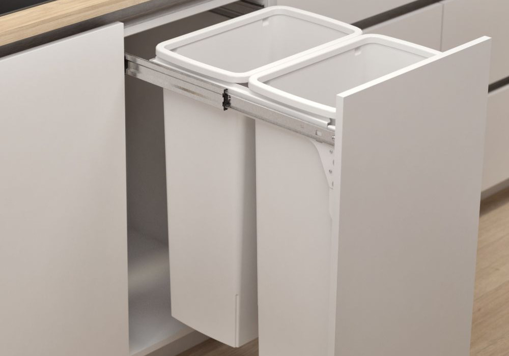 Hideaway Compact 2 x 40L Door Pull — White