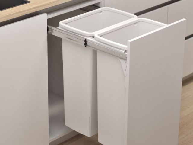Hideaway Compact 2 x 40L Door Pull — White