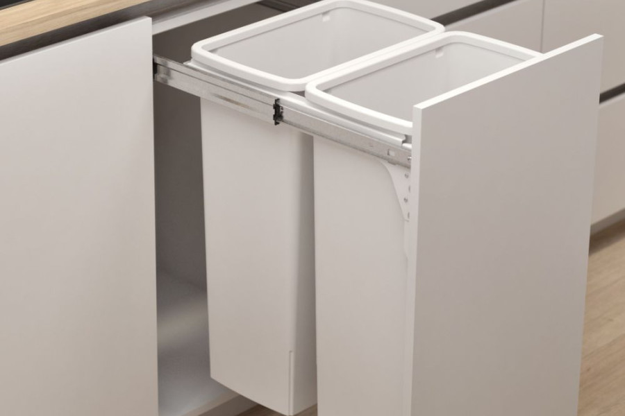 Hideaway Compact 2 x 40L Door Pull — White