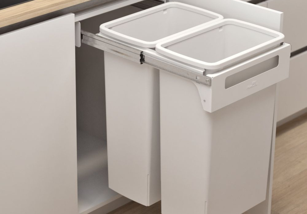 Hideaway Compact 2 x 40L Handle Pull — White