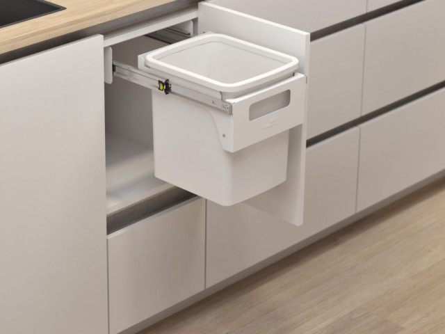 Hideaway Compact 1 x 15L Handle Pull — White