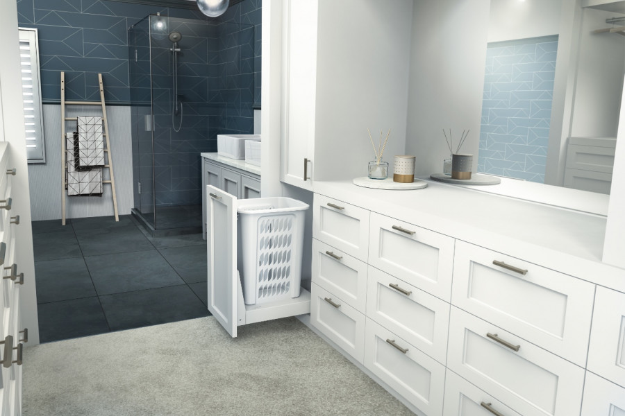 Hideaway Soft Close 1 x 60L Laundry Hamper (Base Mount) by Hideaway Bins EBOSS