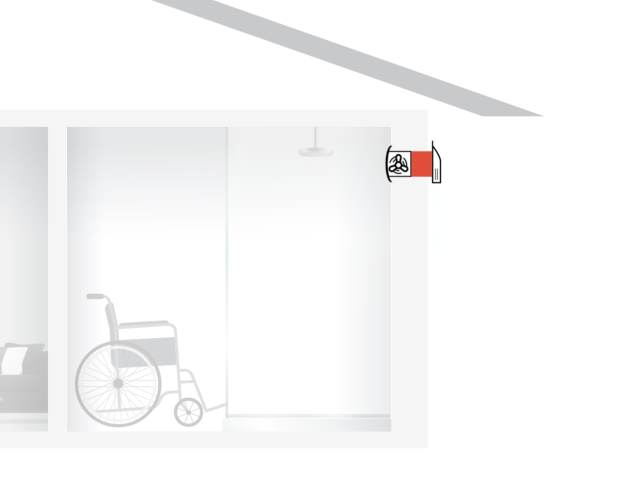 Accessible Bathroom Ventilation System Through Wall