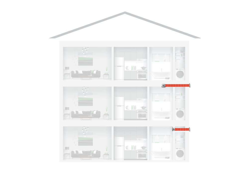 Bathroom Ventilation System Through Wall via Bulkhead