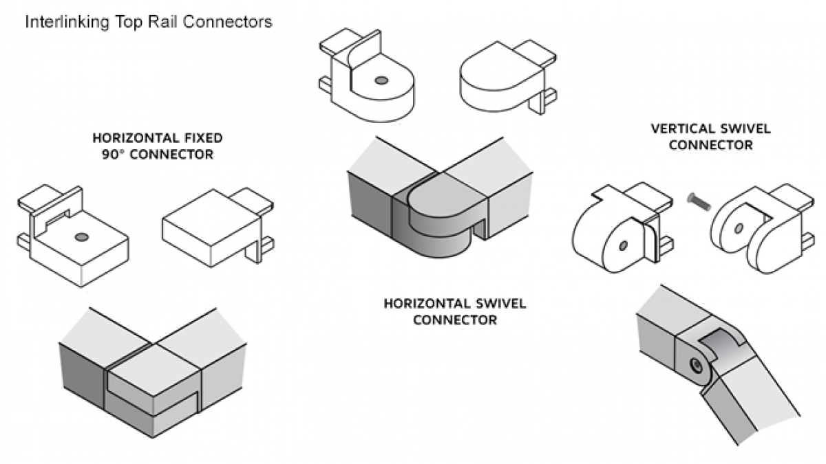 Juralco balustrade interlinking top rail connectors