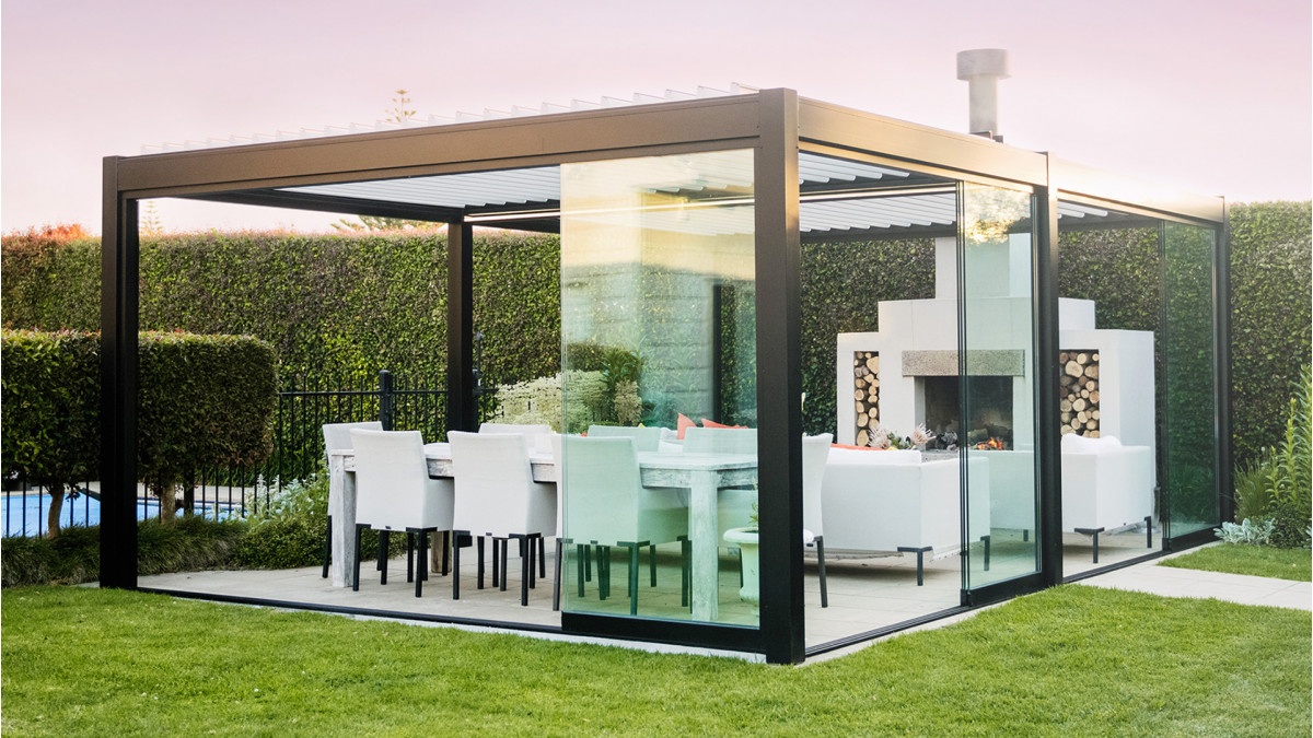Glaslide sliding glass doors and louvre roofs for a ideal outdoor room
