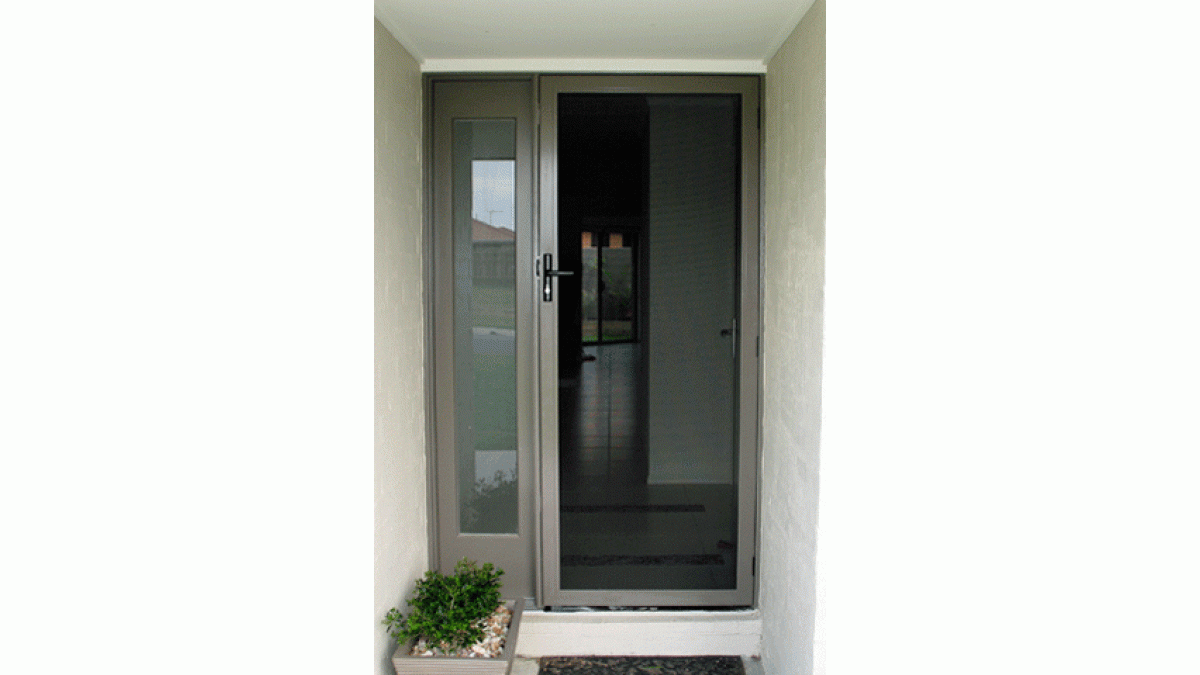 Clearguard hinged door at front entrance strong and see through