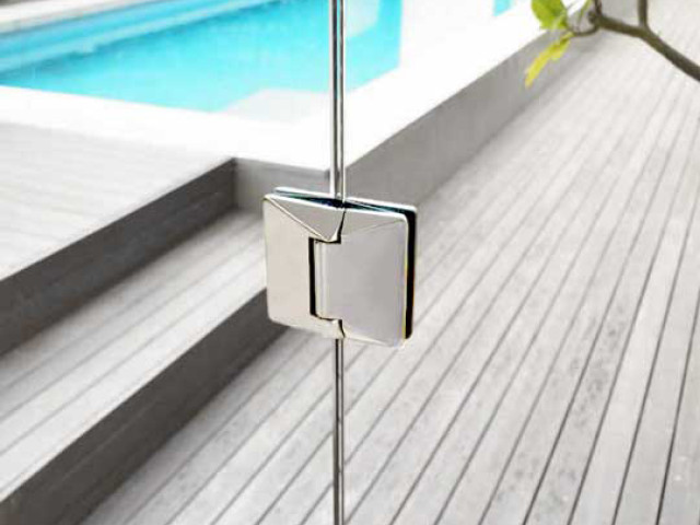 Juralco Edgetec® Atlantic Hinges and Malibu Latch Glass Pool Gate System