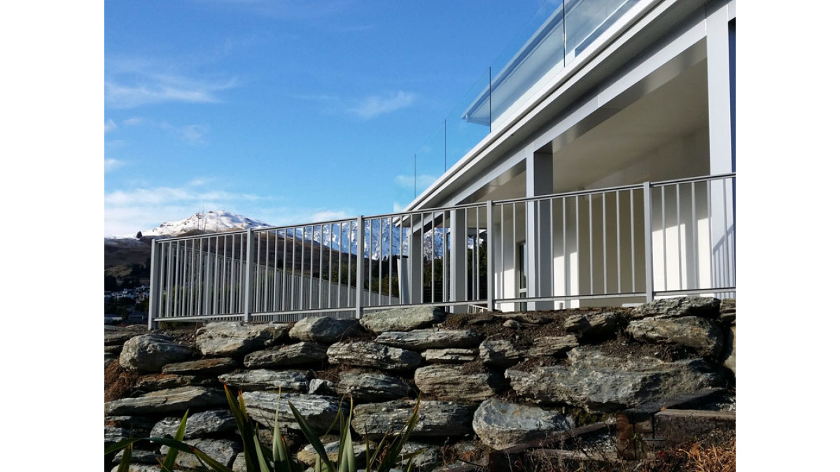 Homestead balustrade in Queenstown used as balustrade above lake wakatipu fall