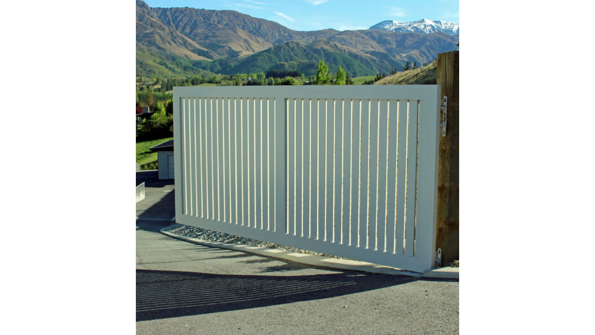 Sanctuary Architectural gate vertical Slat infill in Queenstown