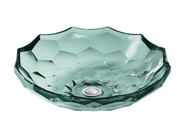 Briolette Faceted Glass Vessel Basin