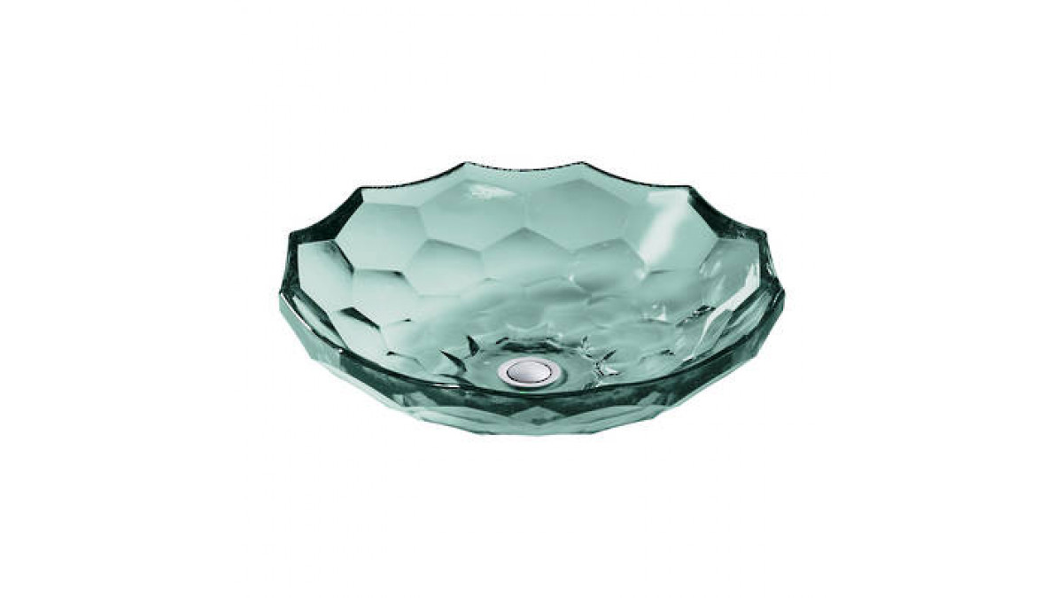 Briolette Faceted Glass Vessel Basin Translucent Dew+2373 TG2x1000.1