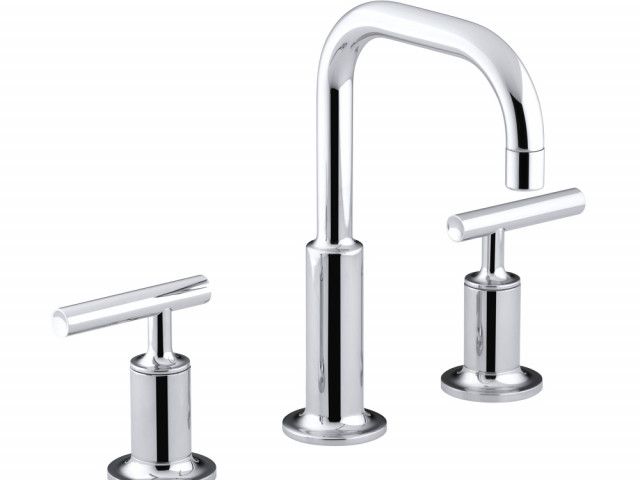 Purist Basin Set with Gooseneck Spout and Lever Handles