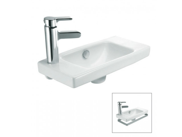 Reach Handwash Basin with Optional Towel Bar - Left Hand Tap Hole