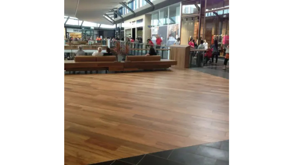 spotted gum 190 x 15 heatwood flooring at a shopping centre copy 400x400