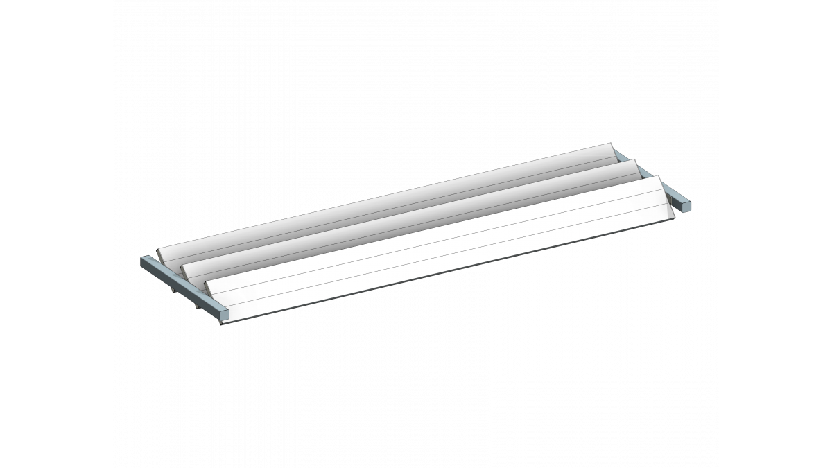 RL450 SQUARE LOUVRE END FIXED HORIZONTAL OVERHEAD
