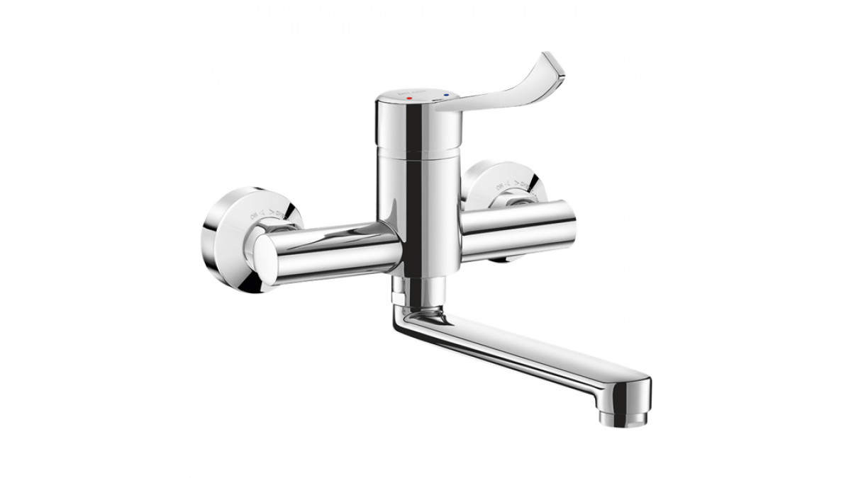 de2455 delabie securitouch wall mounted basin mixer 2