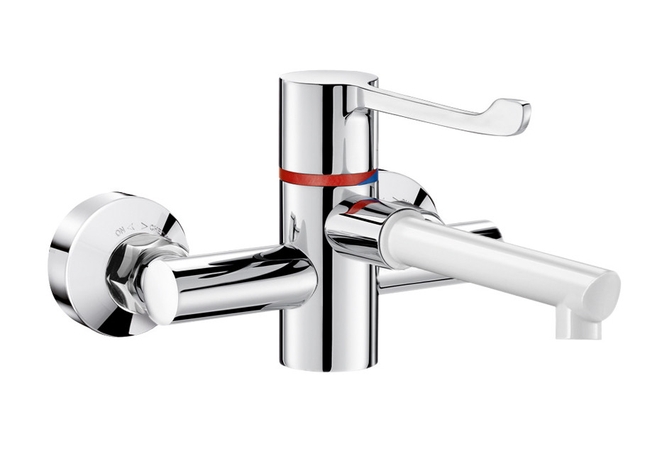 Delabie Securitherm Wall Mounted BIOCLIP Basin Mixer — DEH9610