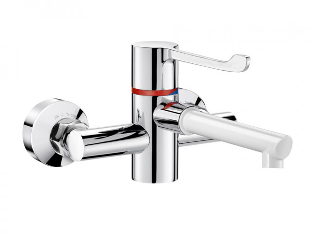 Delabie Securitherm Wall Mounted BIOCLIP Basin Mixer — DEH9610