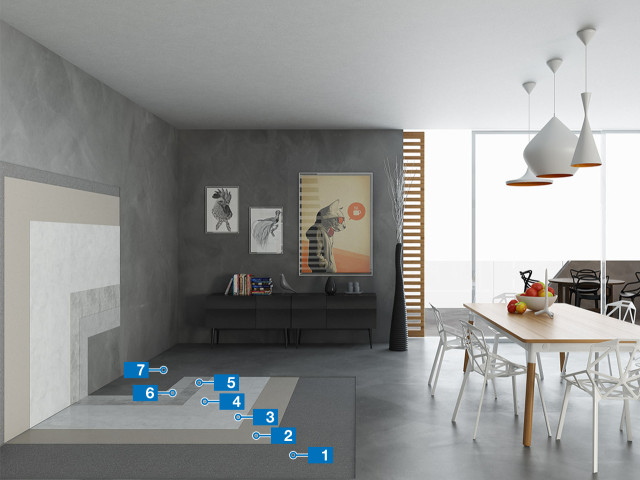 Cementitious System Creating a Decorative Trowelled or Mottled Effect Finish — Residential Floors & Furnishing