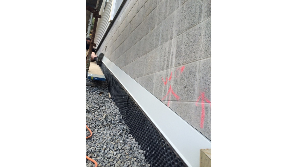 Metal Flashing Chased into Blockwork