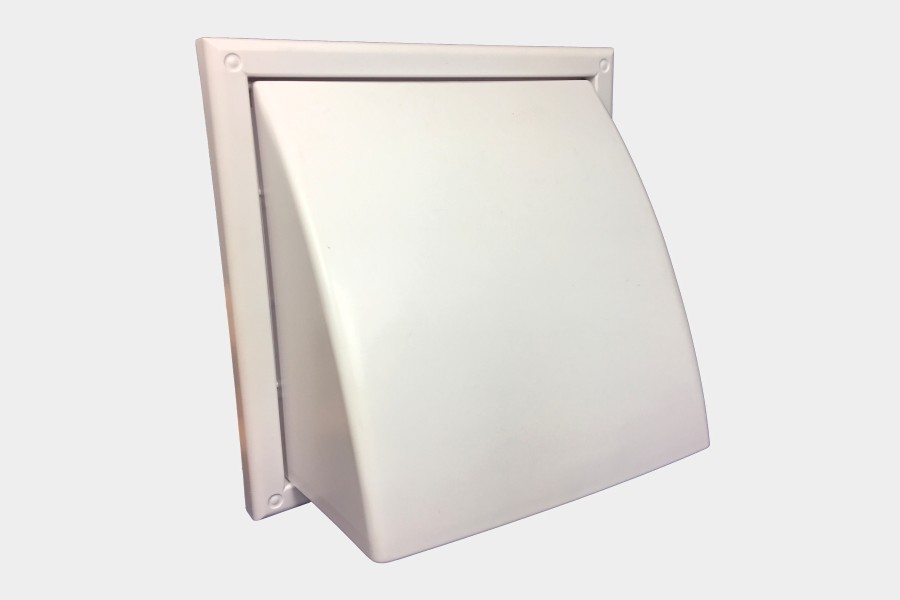 Masons Cowl Wall Vent — White Plastic