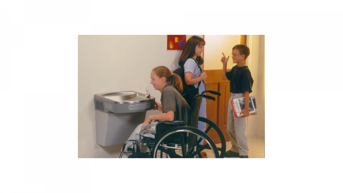 water cooler with child drinking water