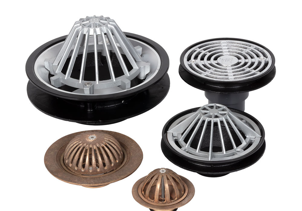Metabronze Clamtit Roof & Balcony Drains & SPS Truflo Rainwater Outlets