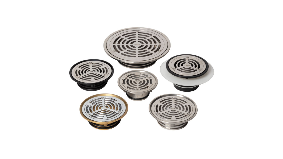 Vinyl floor drains group of 6   2