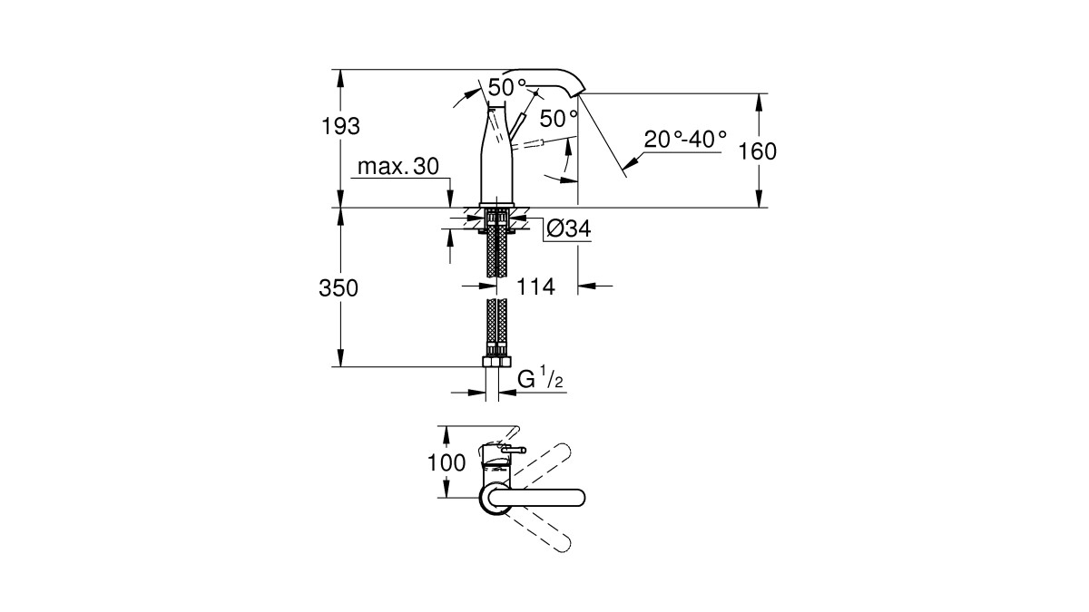 Copy of 23488001 GN basin mixer line draw