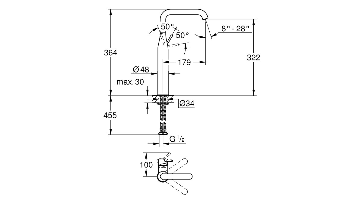 Copy of 23862001 vessel basin mixer line draw