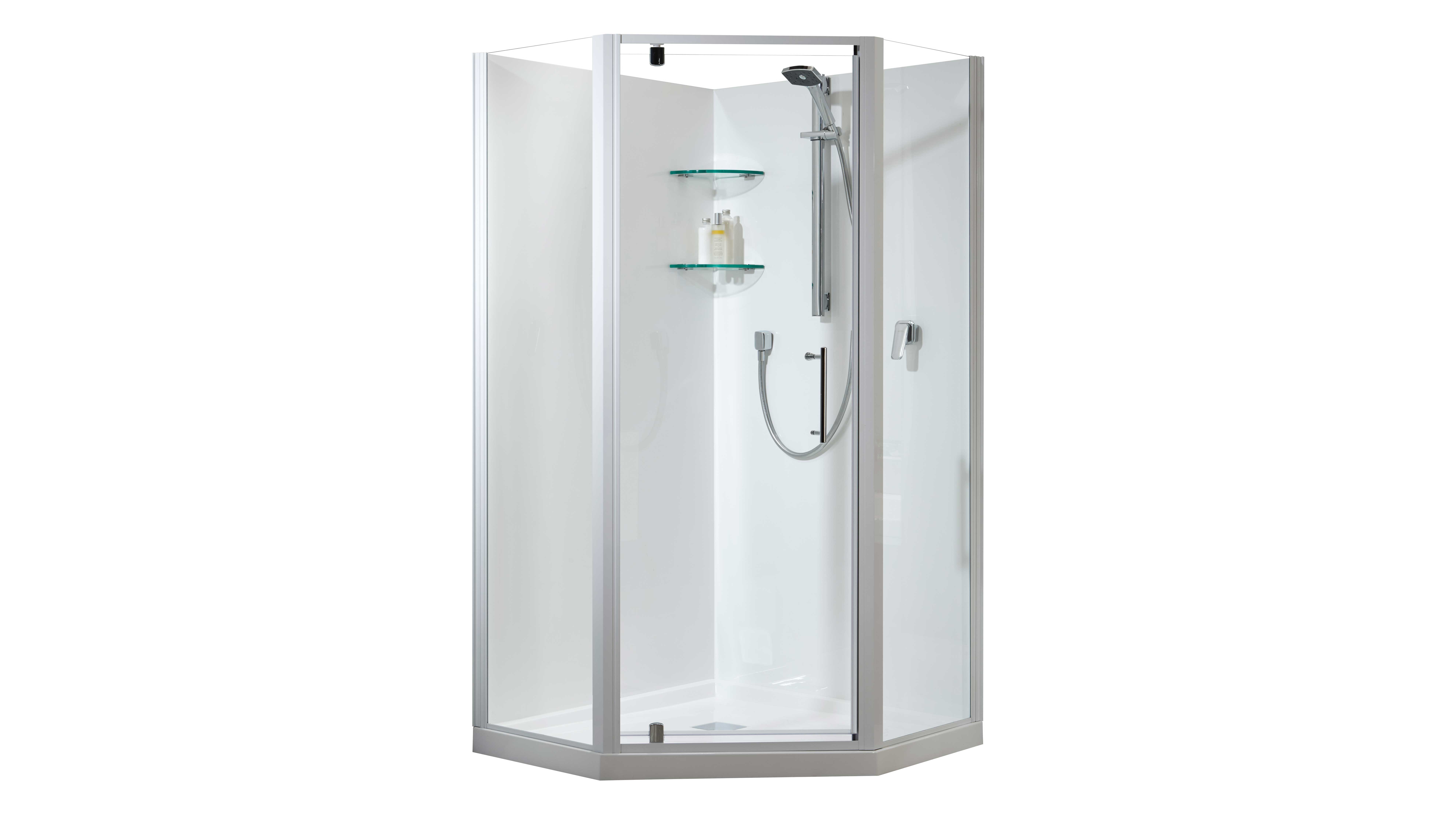 Athena Eclipse 2 Sided Angle Corner Flat Wall Shower 1000mm