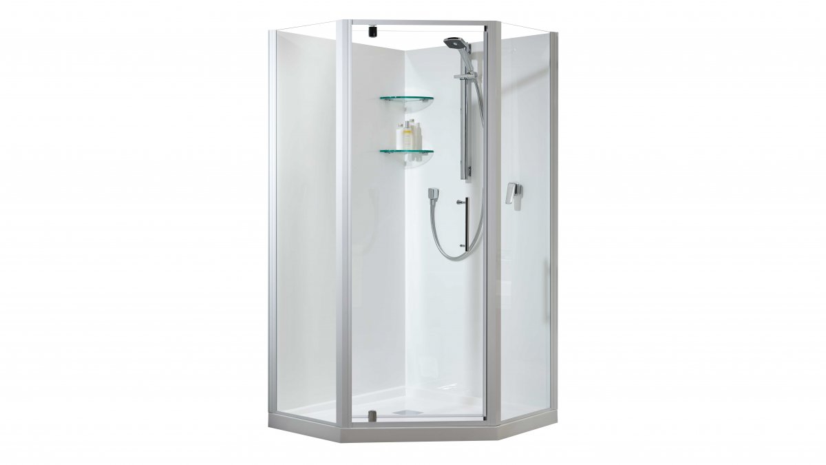 Nz Architectural Product Search Eboss Athena Eclipse 2 Sided Angle Corner Flat Wall Shower 1000mm