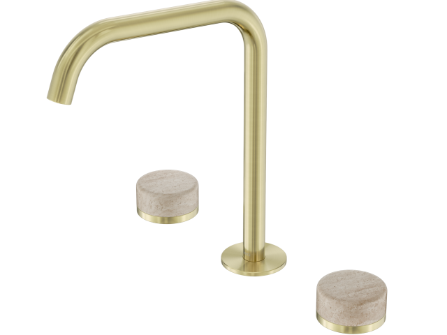 Serenity Bath/Kitchen Set Edge Spout With Rome Travertine Handle 