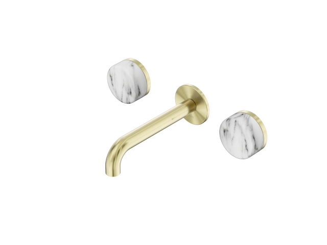 Serenity Wall Basin Set 160mm Spout With Arabescato Corchia Handle