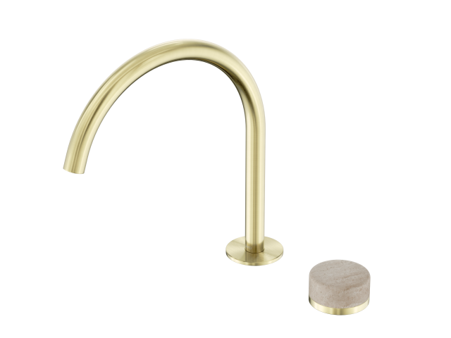 Serenity Progressive Bath/Kitchen Mixer Arc Spout With Rome Travertine Handle 