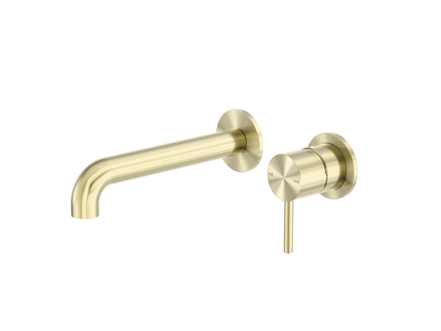 Zen SS316L Wall Basin/Bath Mixer Separate Back Plate 185mm Spout 