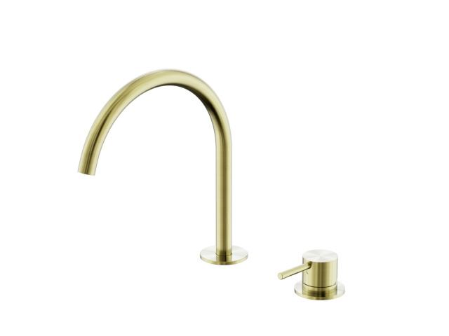 Mecca Hob Bath/Kitchen Mixer Set Arc Spout