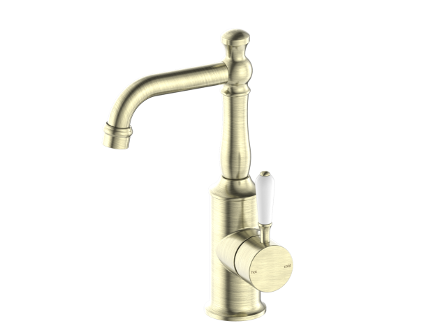 York Basin Mixer With White Porcelain Lever