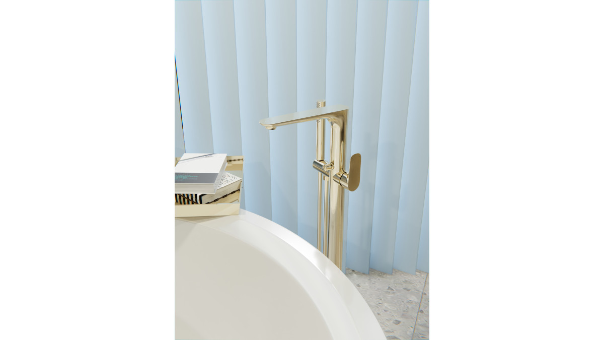 ed Bianca Freestanding Bath Mixer Brushed Gold