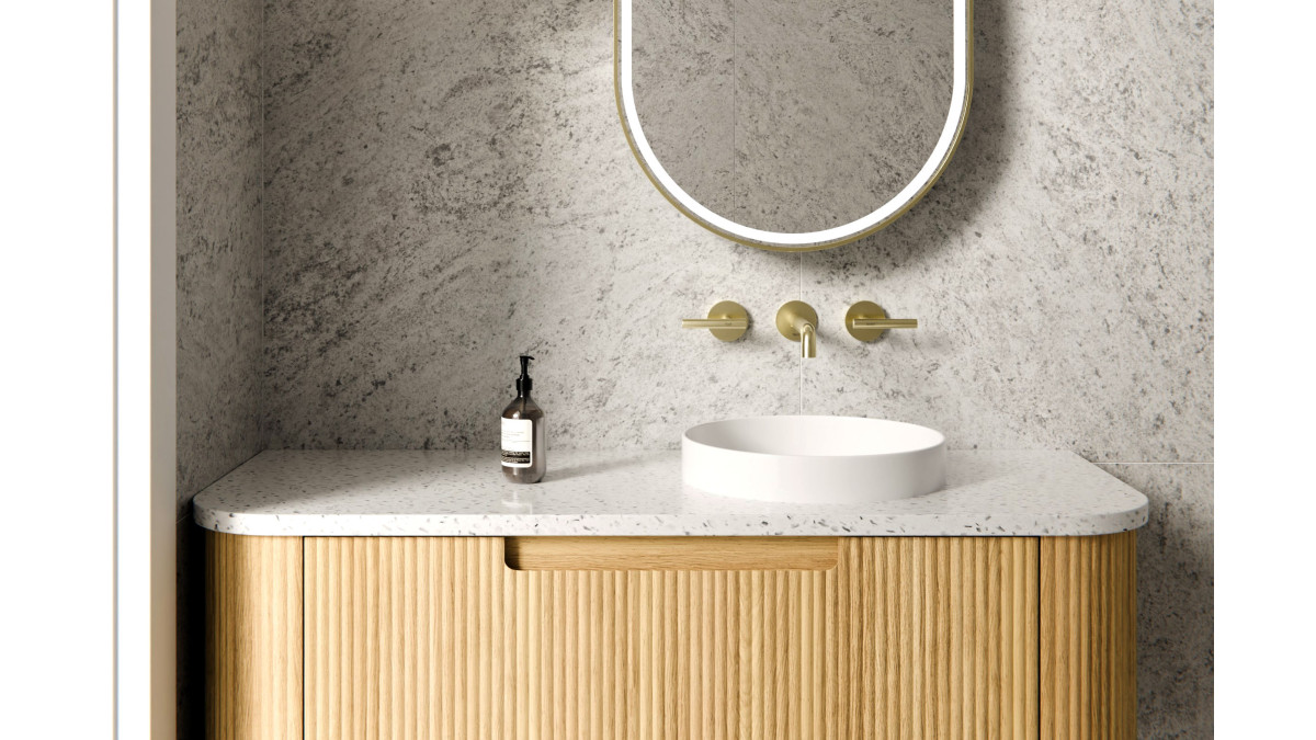 Mecca Wall Basin Set Brushed Gold