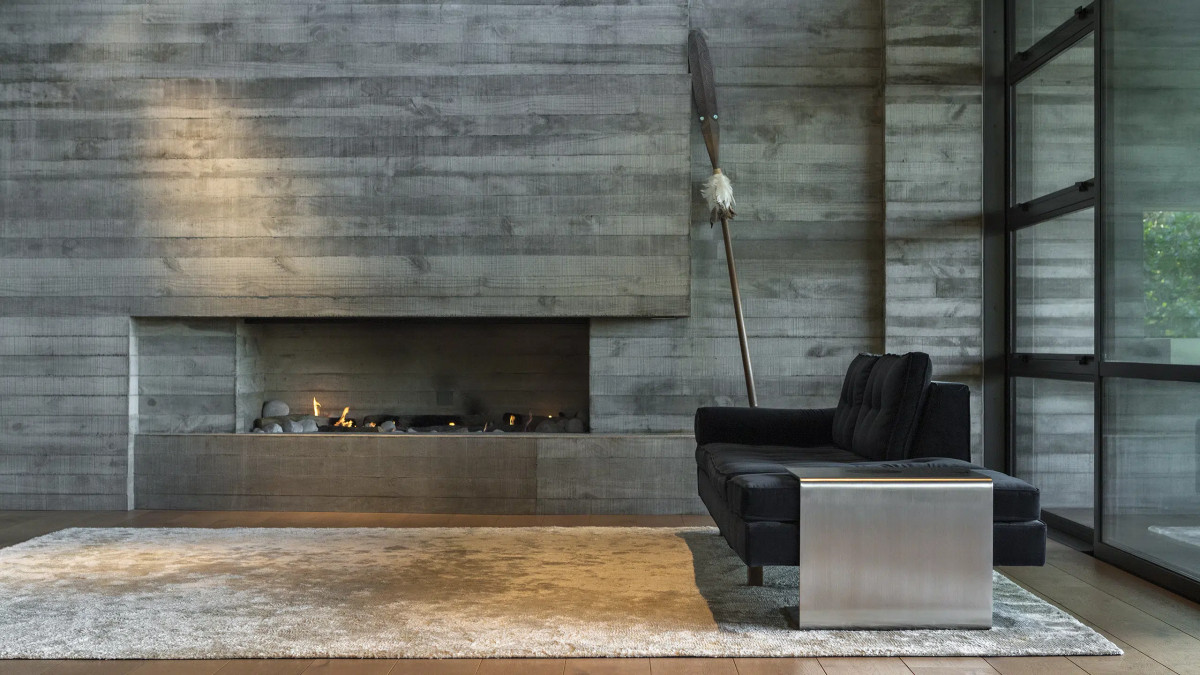 Coloured concrete wall internal house interiors