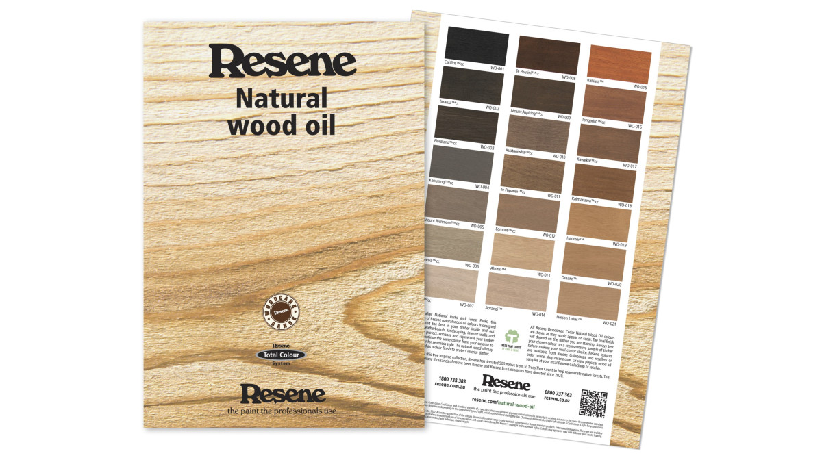 Resene WoodsmanNatural Cedar Oil ColourChart 2 sidesSM