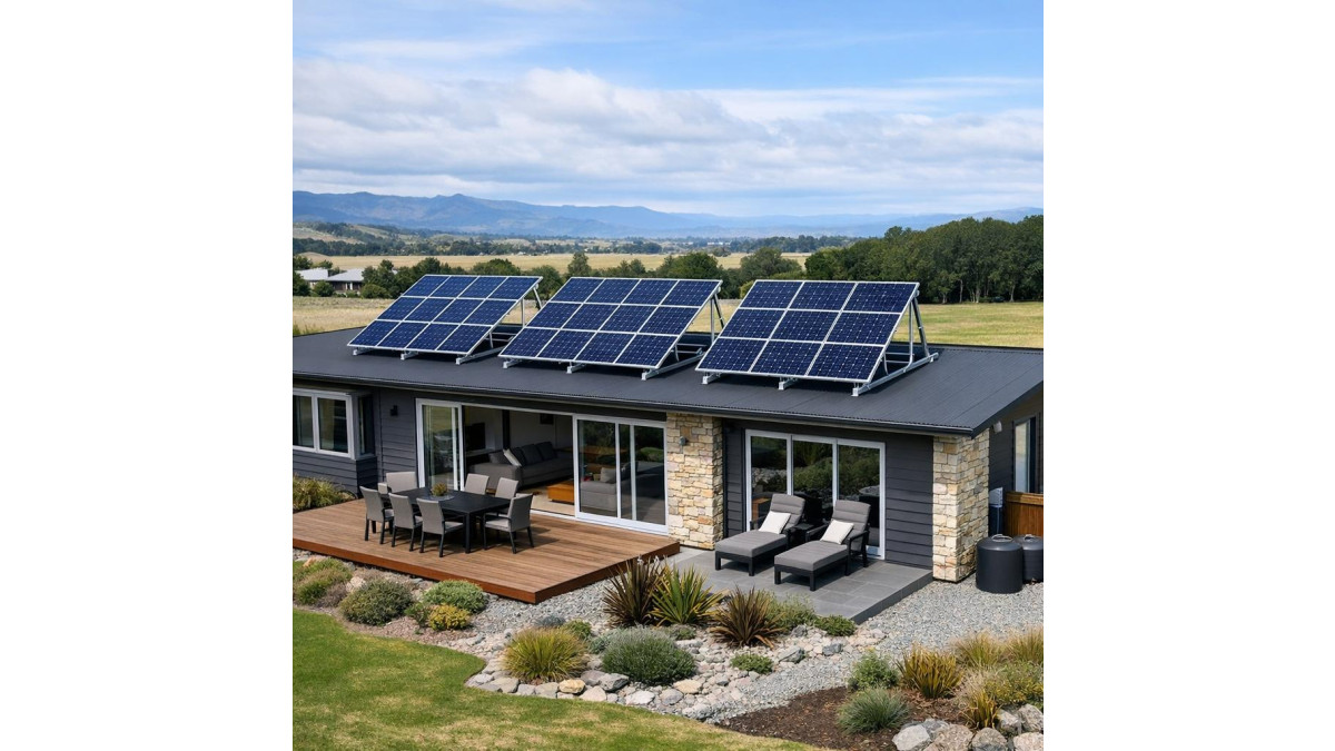 a house in NZ with a low pitch roof (about 5 degre